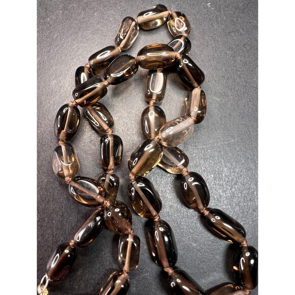 NEW smoky quartz 24 inch necklace with sterling silver clasp - Picture 9 of 12